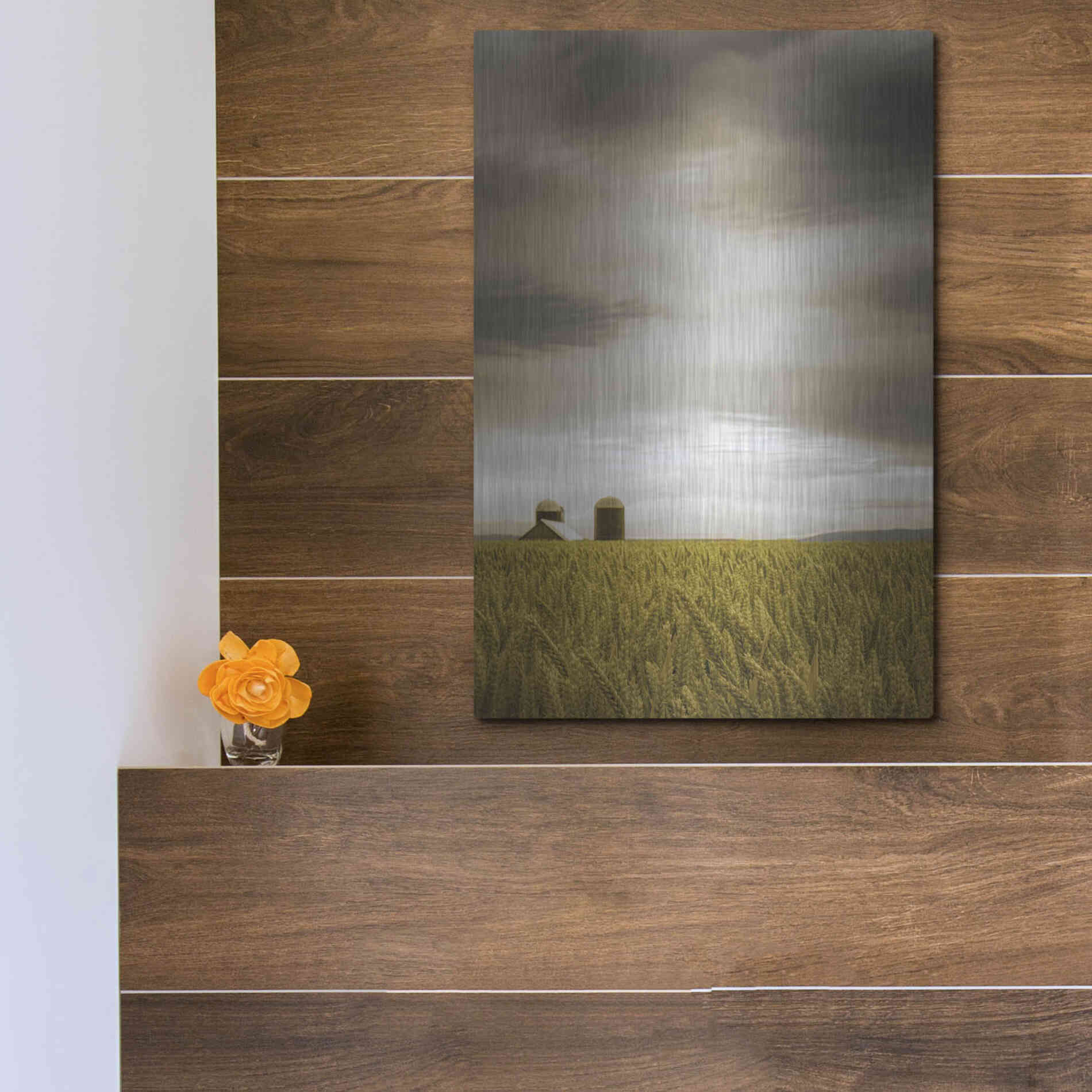 Luxe Metal Art  'Across The Wheat Field'  by Don Schwartz, Metal Wall Art,12x16