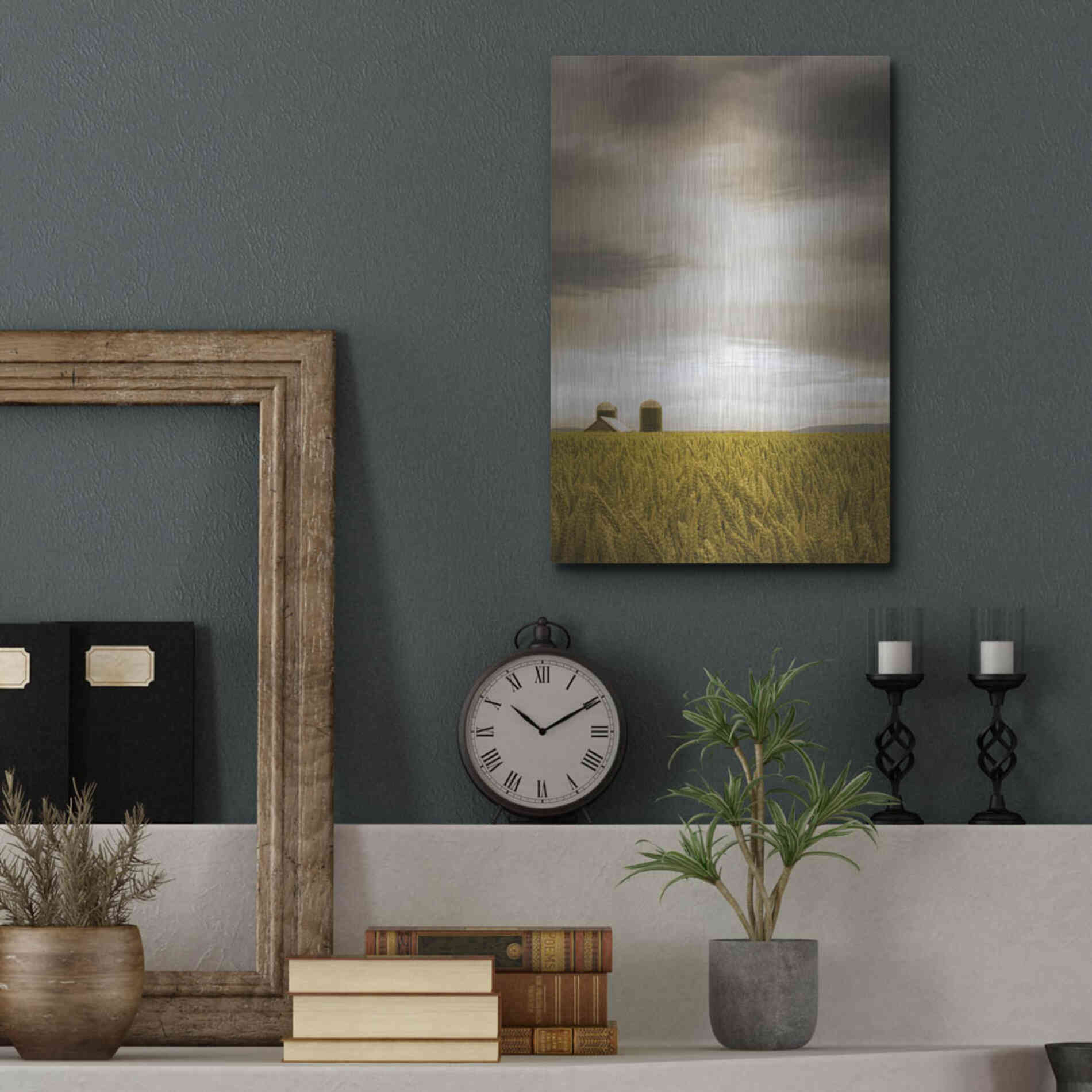 Luxe Metal Art  'Across The Wheat Field'  by Don Schwartz, Metal Wall Art,12x16