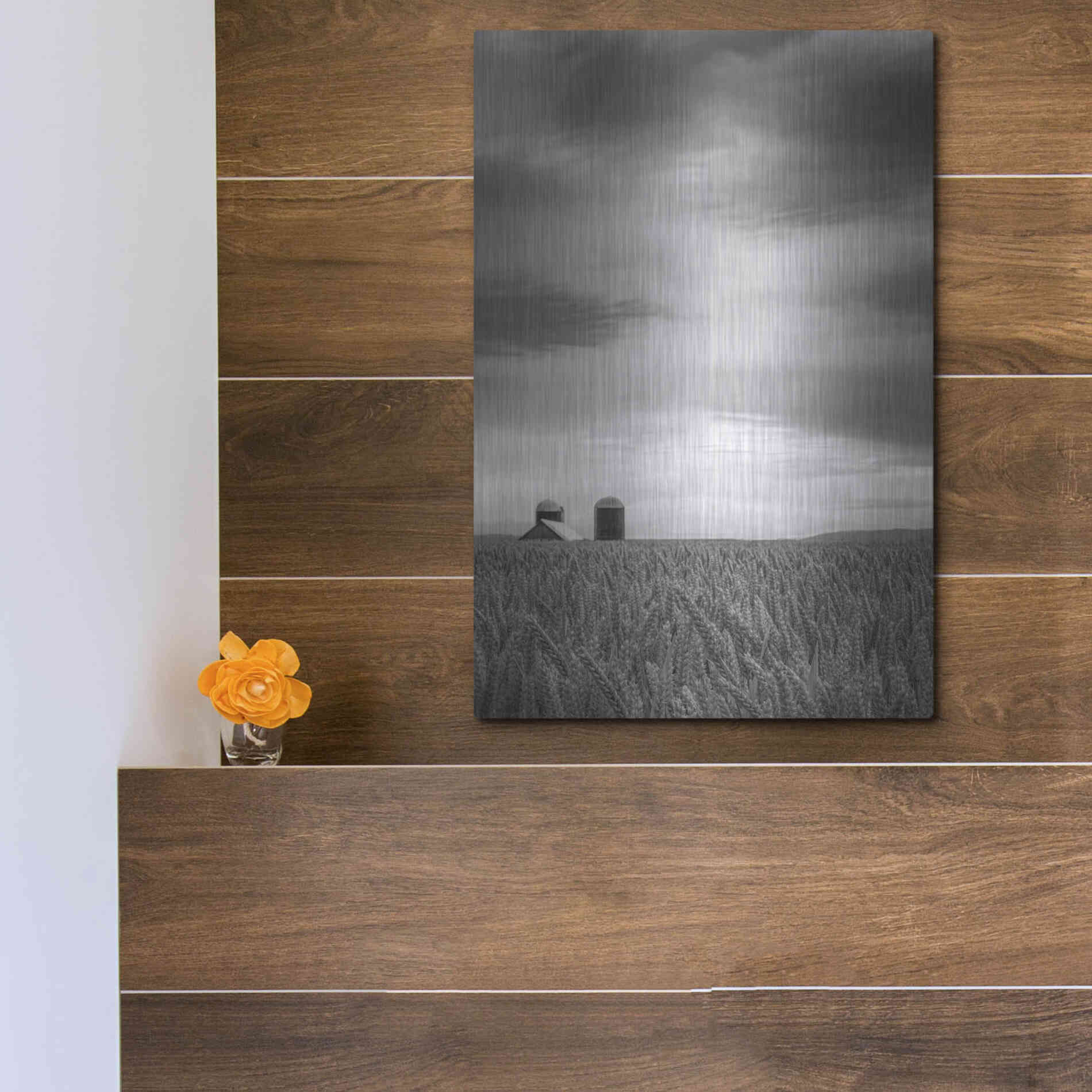 Luxe Metal Art  'Across The Wheat Field Ii'  by Don Schwartz, Metal Wall Art,12x16