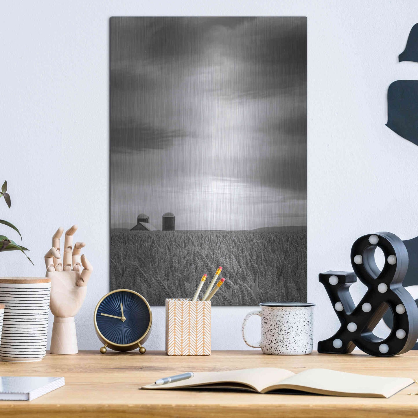 Luxe Metal Art  'Across The Wheat Field Ii'  by Don Schwartz, Metal Wall Art,12x16