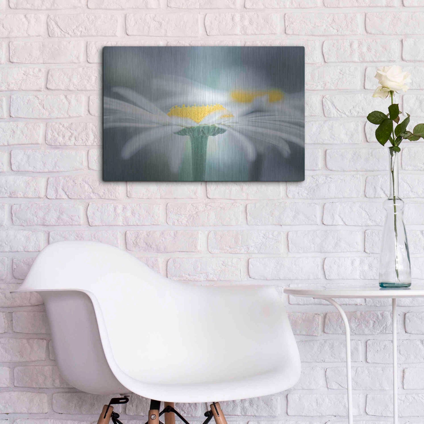 Luxe Metal Art  'Two Daisies'  by Don Schwartz, Metal Wall Art,24x16