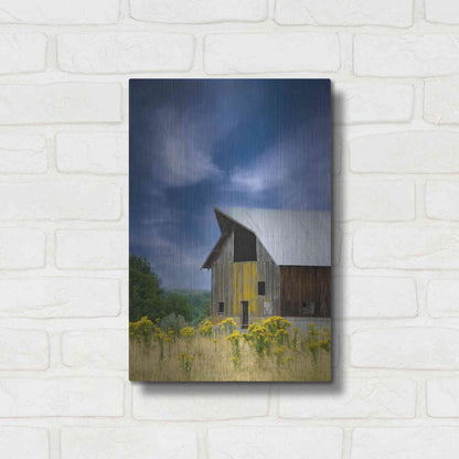 Luxe Metal Art  'Old Barn In A Summer Field'  by Don Schwartz, Metal Wall Art,12x16