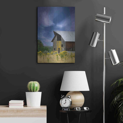 Luxe Metal Art  'Old Barn In A Summer Field'  by Don Schwartz, Metal Wall Art,16x24