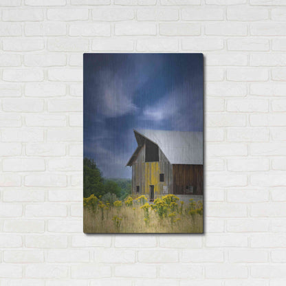 Luxe Metal Art  'Old Barn In A Summer Field'  by Don Schwartz, Metal Wall Art,24x36