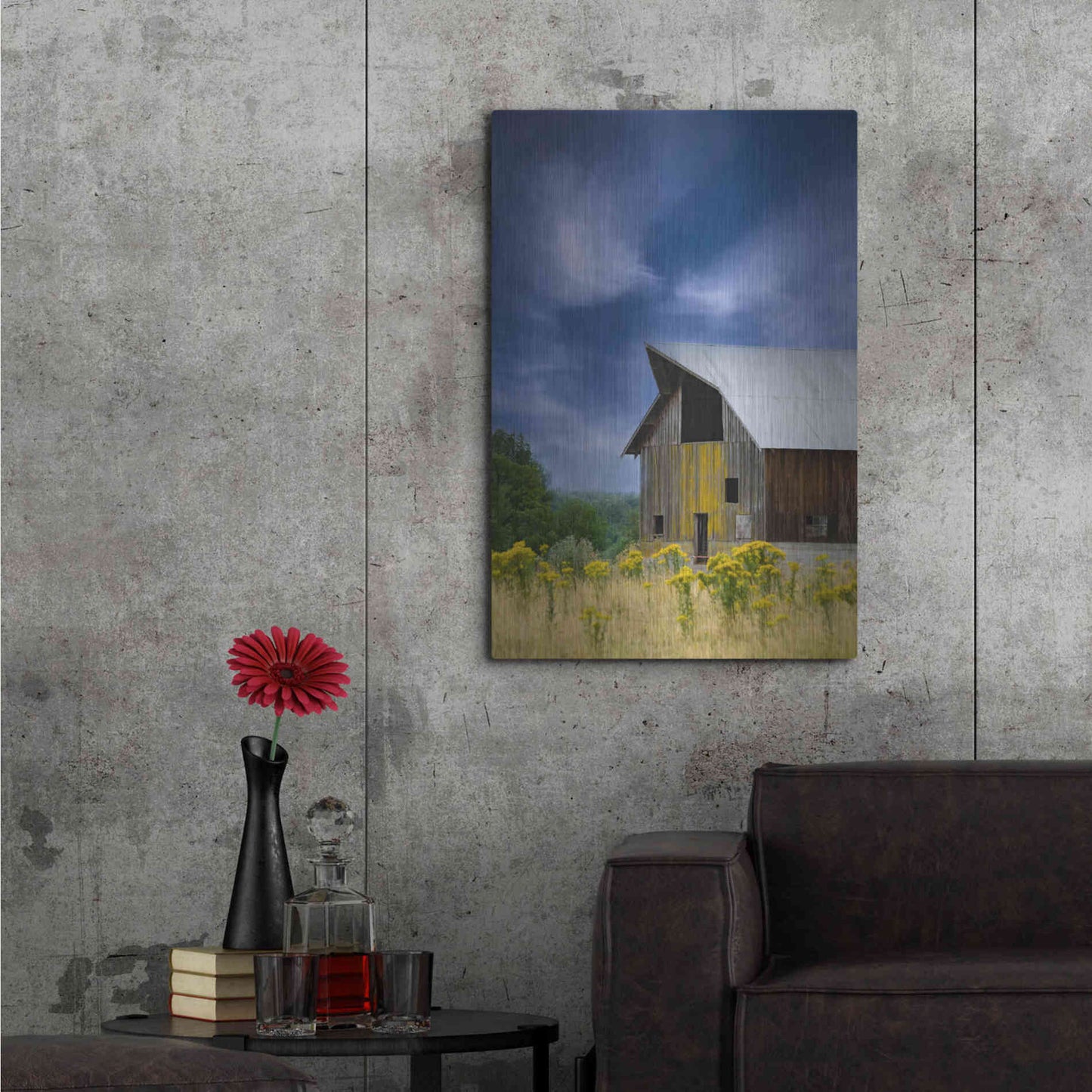 Luxe Metal Art  'Old Barn In A Summer Field'  by Don Schwartz, Metal Wall Art,24x36