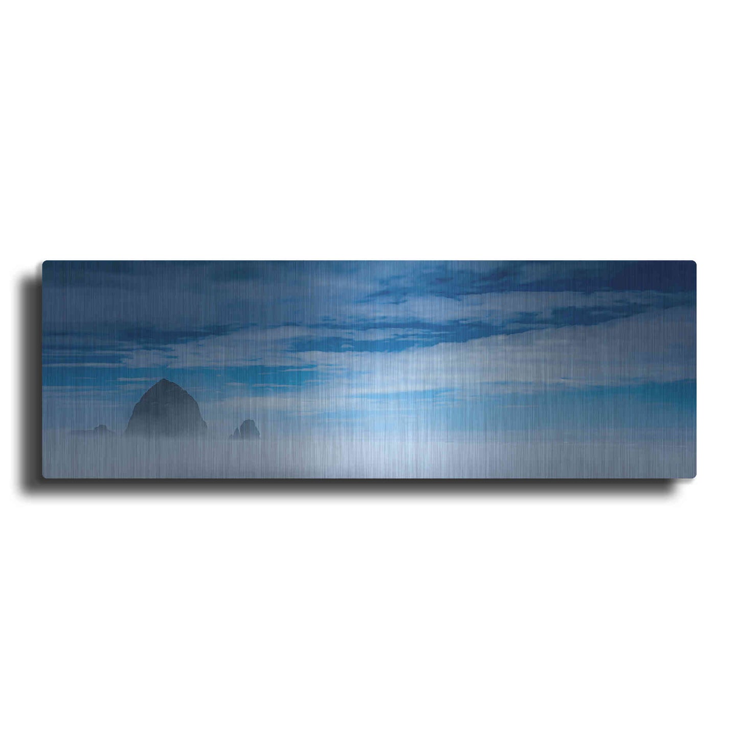 Luxe Metal Art  'Haystack Rock In The Mist'  by Don Schwartz, Metal Wall Art