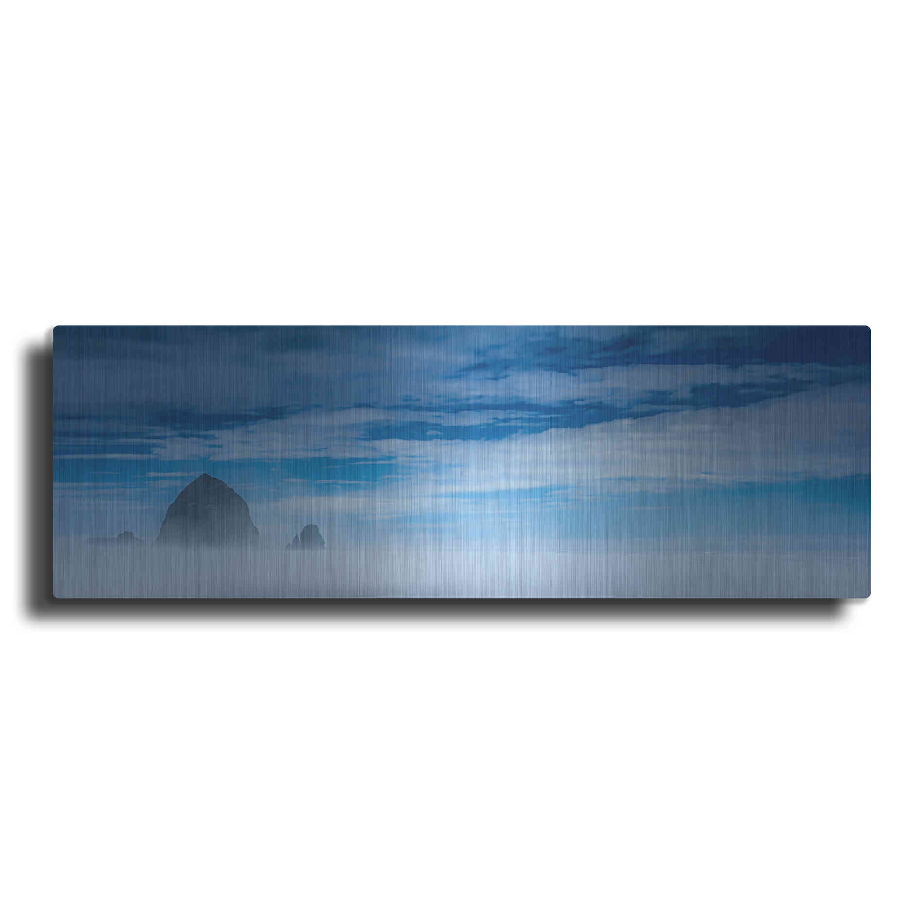 Luxe Metal Art  'Haystack Rock In The Mist'  by Don Schwartz, Metal Wall Art