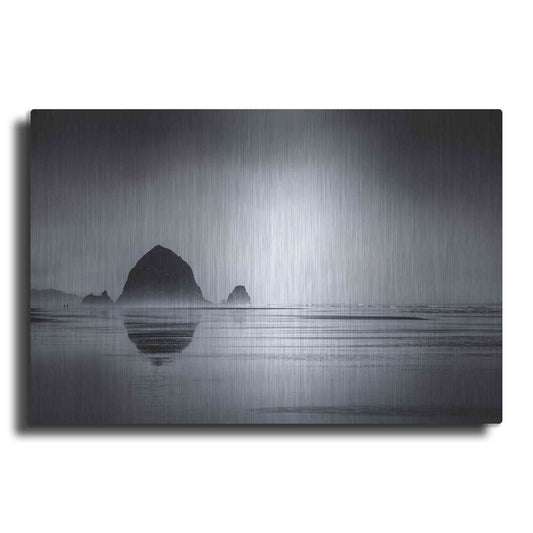 Luxe Metal Art  'Fog Surrounds Haystack Rock'  by Don Schwartz, Metal Wall Art