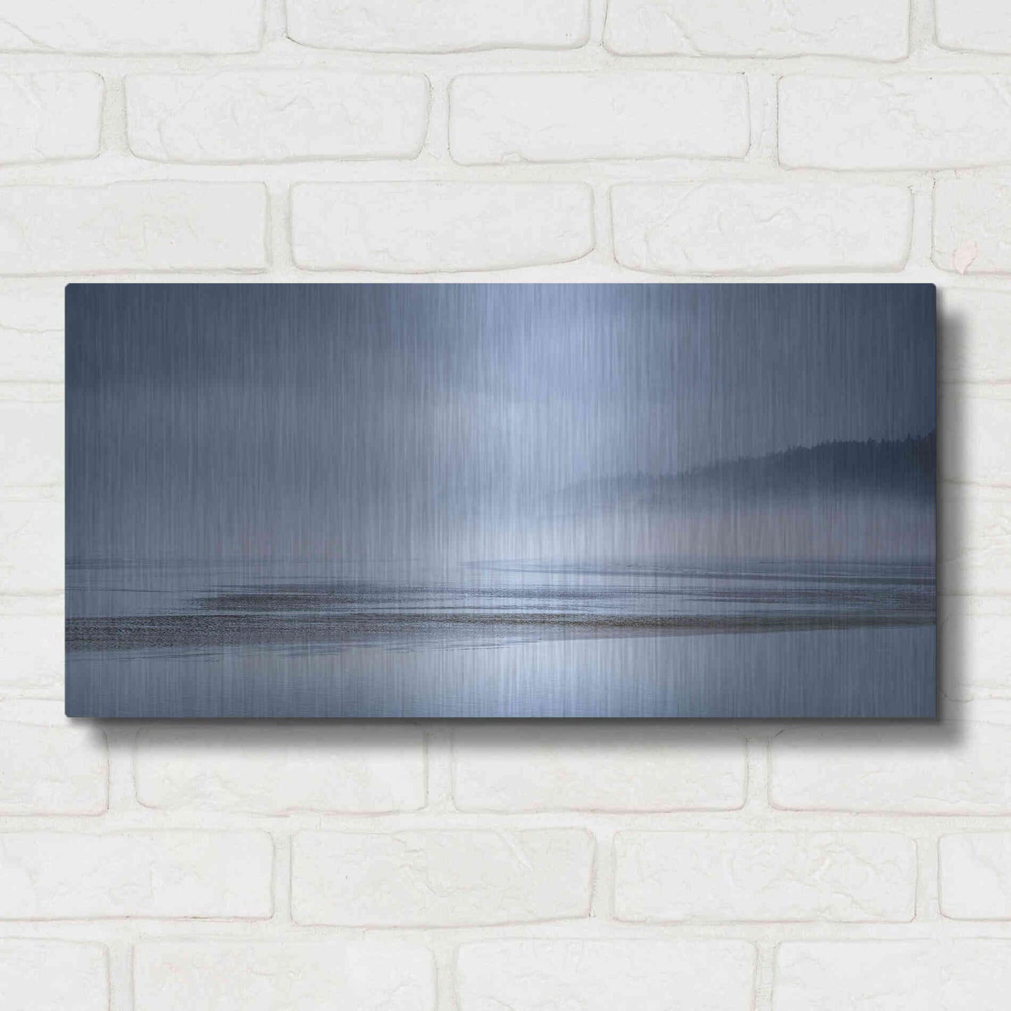 Luxe Metal Art  'Fog At Low Tide'  by Don Schwartz, Metal Wall Art,24x12