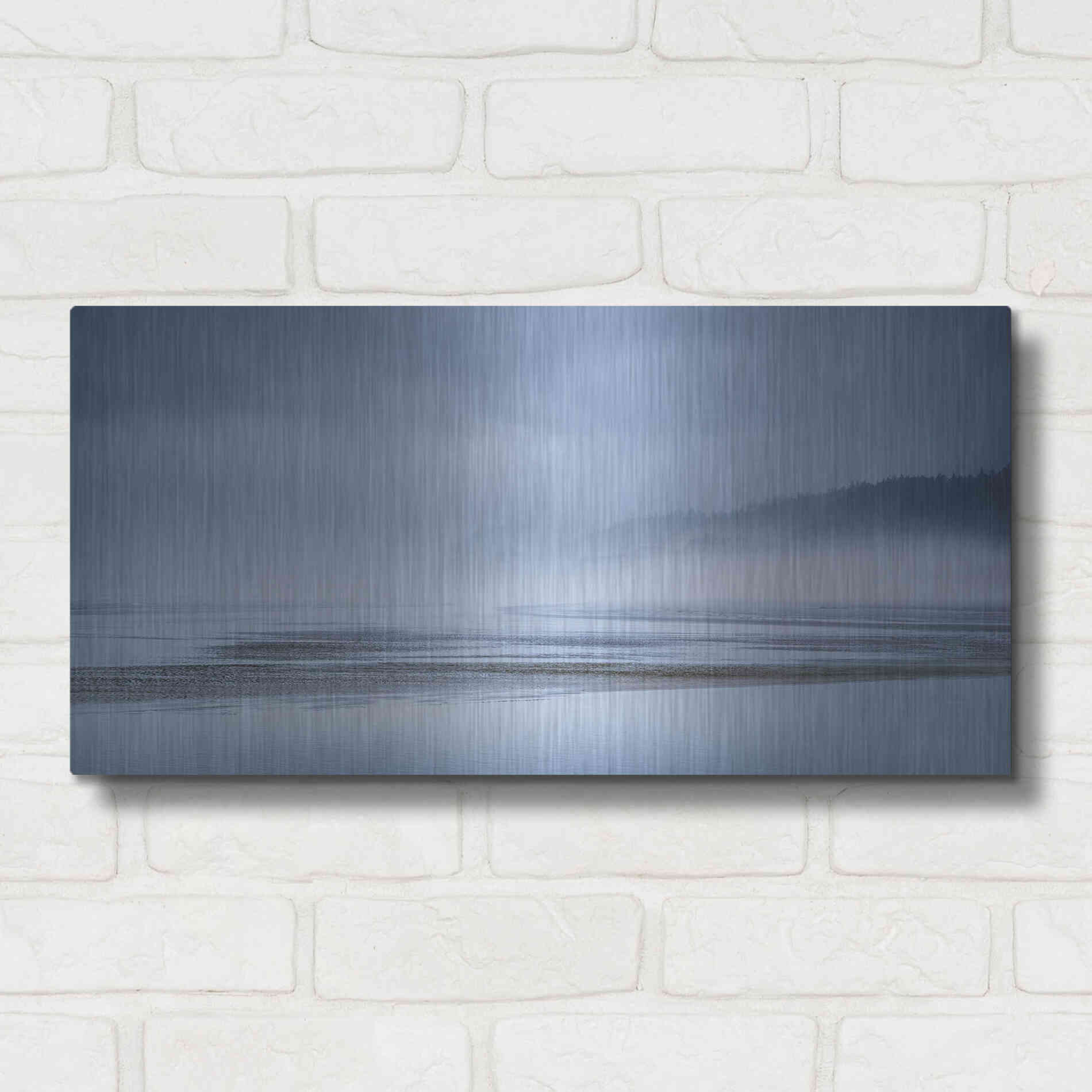 Luxe Metal Art  'Fog At Low Tide'  by Don Schwartz, Metal Wall Art,24x12