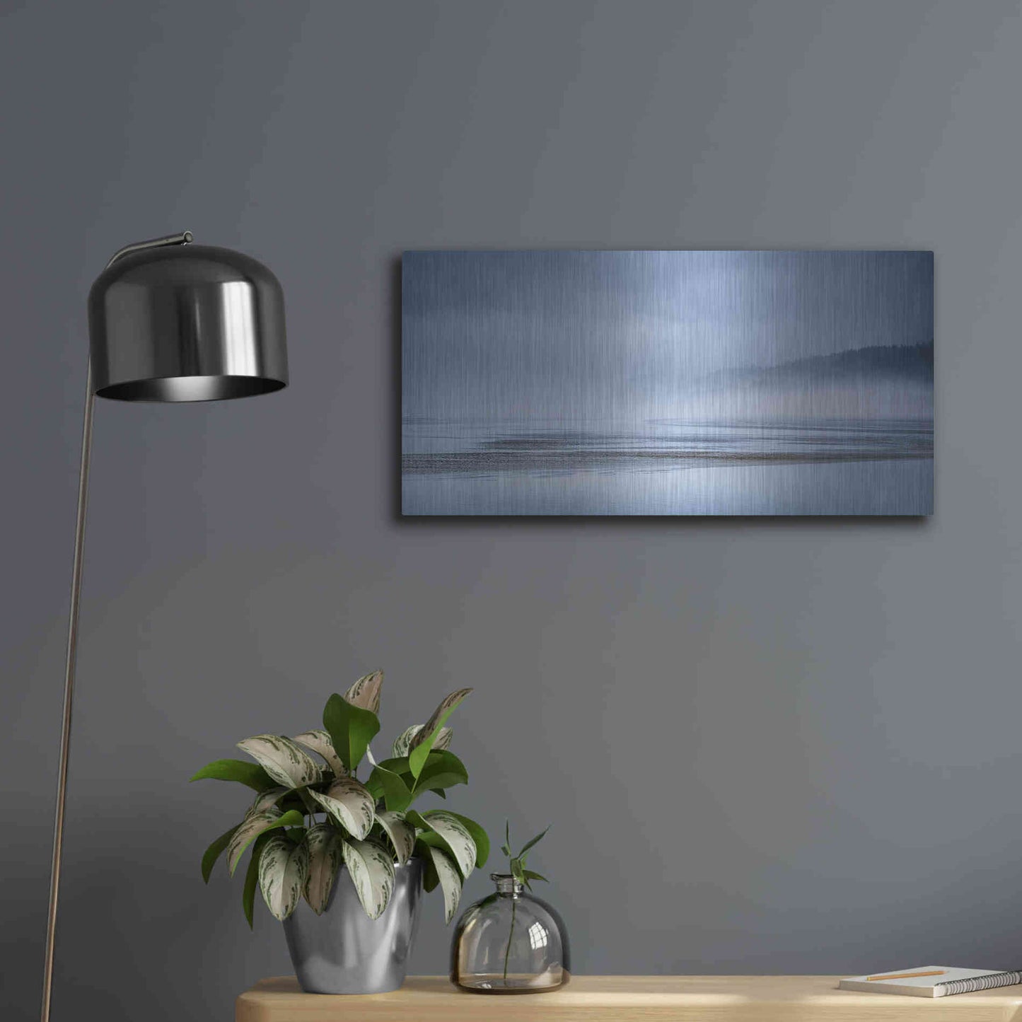 Luxe Metal Art  'Fog At Low Tide'  by Don Schwartz, Metal Wall Art,24x12