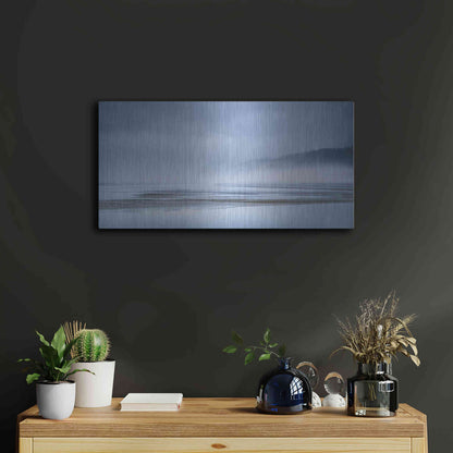Luxe Metal Art  'Fog At Low Tide'  by Don Schwartz, Metal Wall Art,24x12