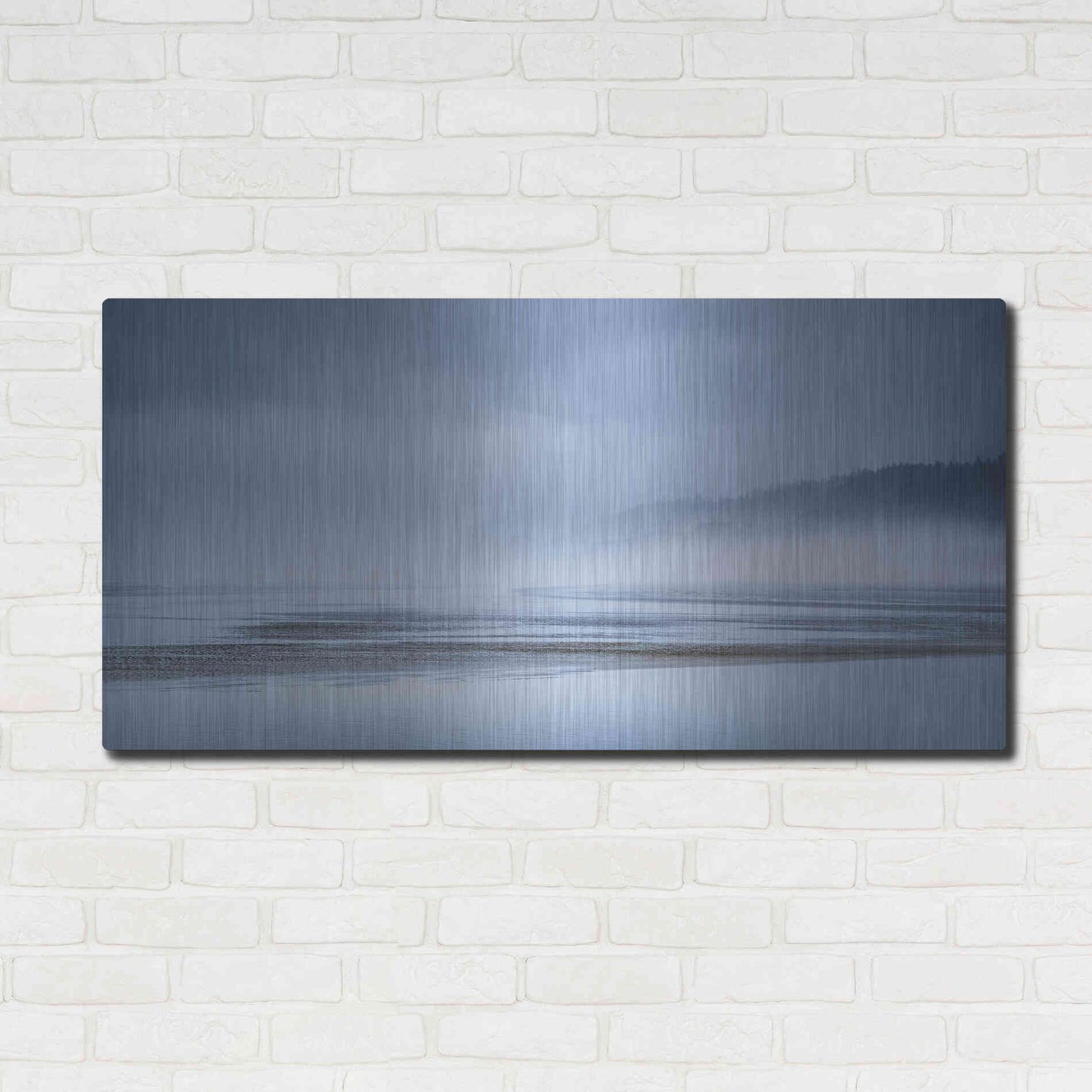 Luxe Metal Art  'Fog At Low Tide'  by Don Schwartz, Metal Wall Art,48x24