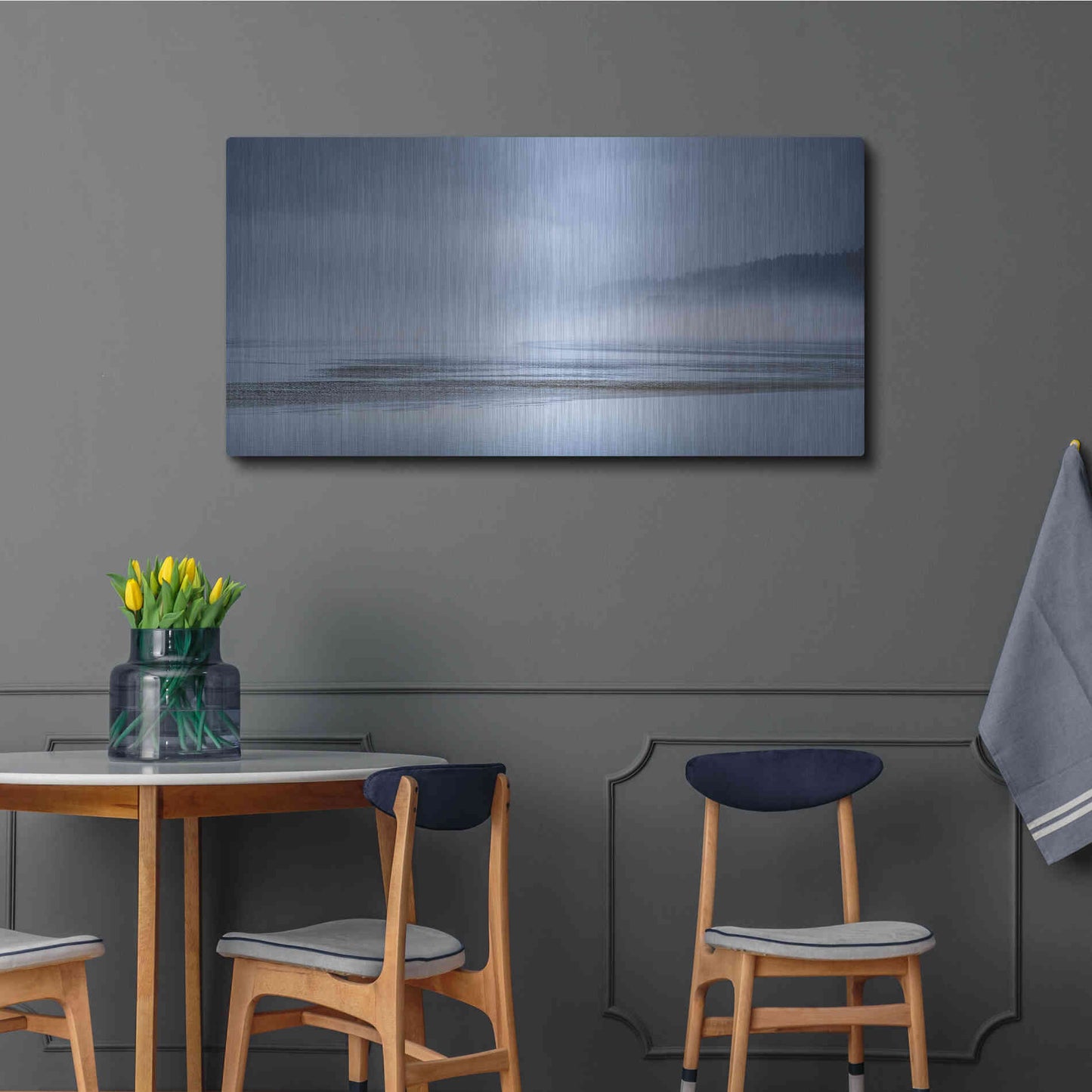 Luxe Metal Art  'Fog At Low Tide'  by Don Schwartz, Metal Wall Art,48x24