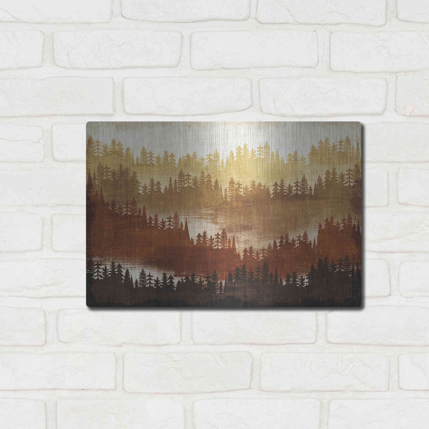 Luxe Metal Art 'Mountainscape Spice' by Michael Mullan, Metal Wall Art,16x12