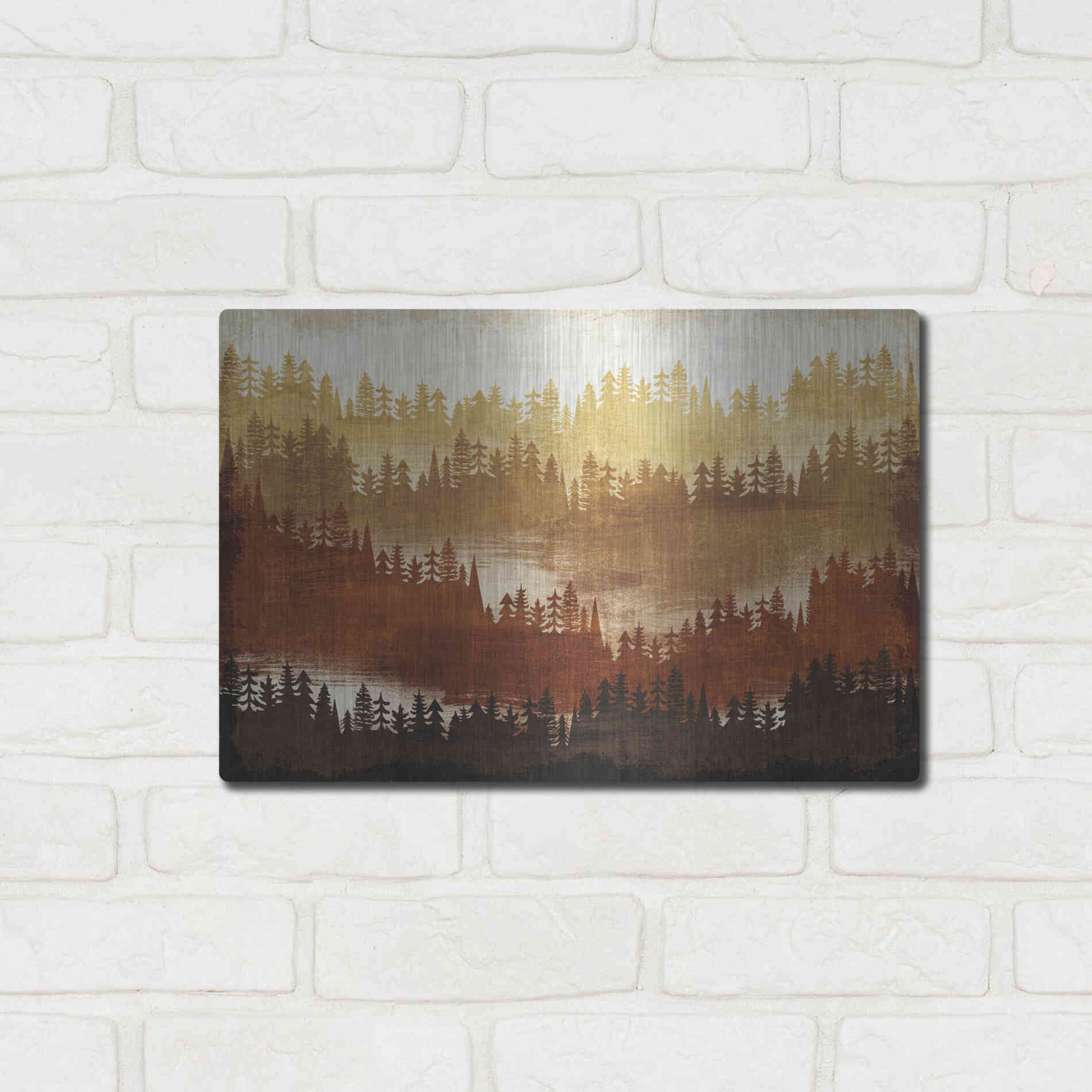 Luxe Metal Art 'Mountainscape Spice' by Michael Mullan, Metal Wall Art,16x12