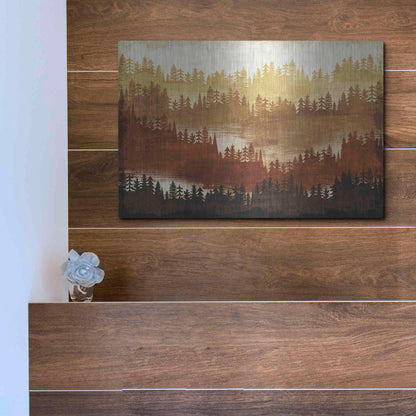 Luxe Metal Art 'Mountainscape Spice' by Michael Mullan, Metal Wall Art,16x12
