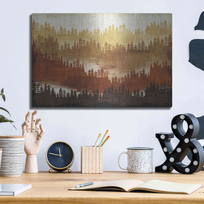 Luxe Metal Art 'Mountainscape Spice' by Michael Mullan, Metal Wall Art,16x12