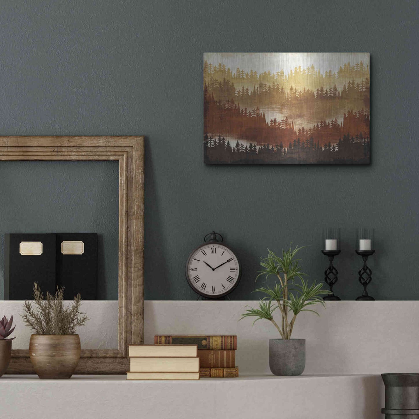 Luxe Metal Art 'Mountainscape Spice' by Michael Mullan, Metal Wall Art,16x12
