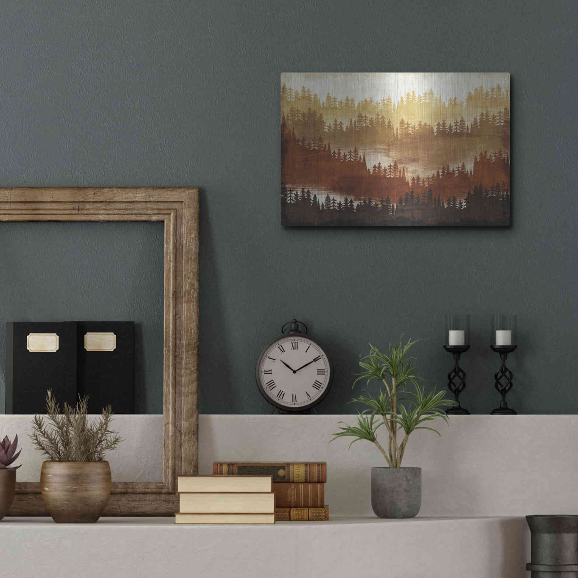 Luxe Metal Art 'Mountainscape Spice' by Michael Mullan, Metal Wall Art,16x12
