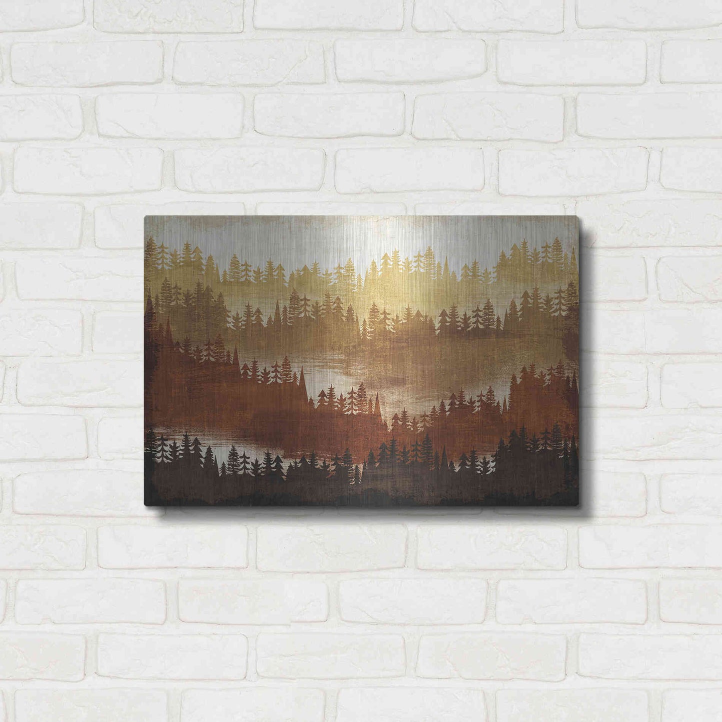 Luxe Metal Art 'Mountainscape Spice' by Michael Mullan, Metal Wall Art,24x16