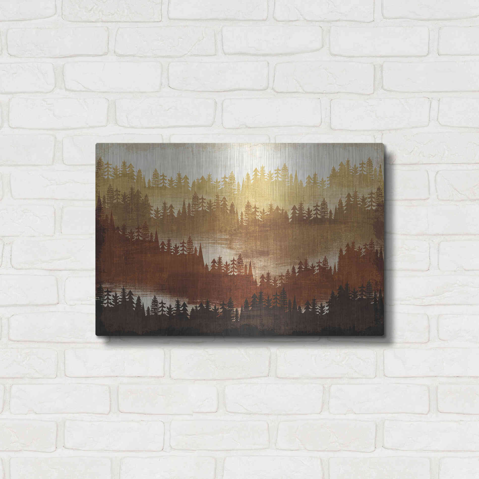 Luxe Metal Art 'Mountainscape Spice' by Michael Mullan, Metal Wall Art,24x16
