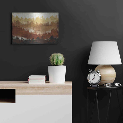 Luxe Metal Art 'Mountainscape Spice' by Michael Mullan, Metal Wall Art,24x16
