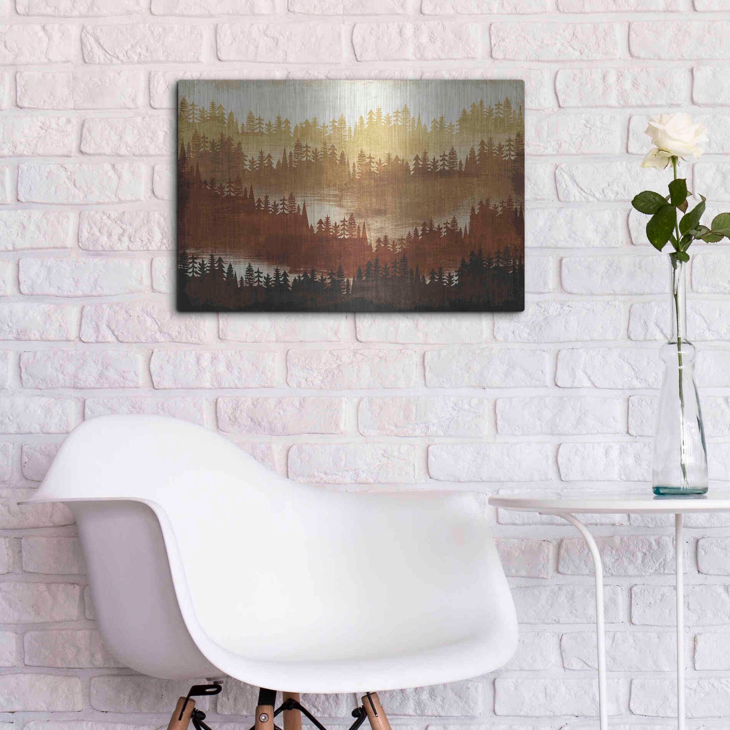 Luxe Metal Art 'Mountainscape Spice' by Michael Mullan, Metal Wall Art,24x16