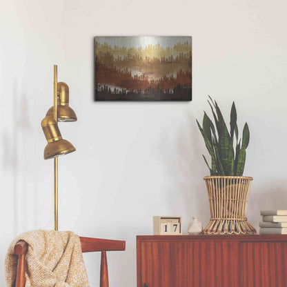 Luxe Metal Art 'Mountainscape Spice' by Michael Mullan, Metal Wall Art,24x16