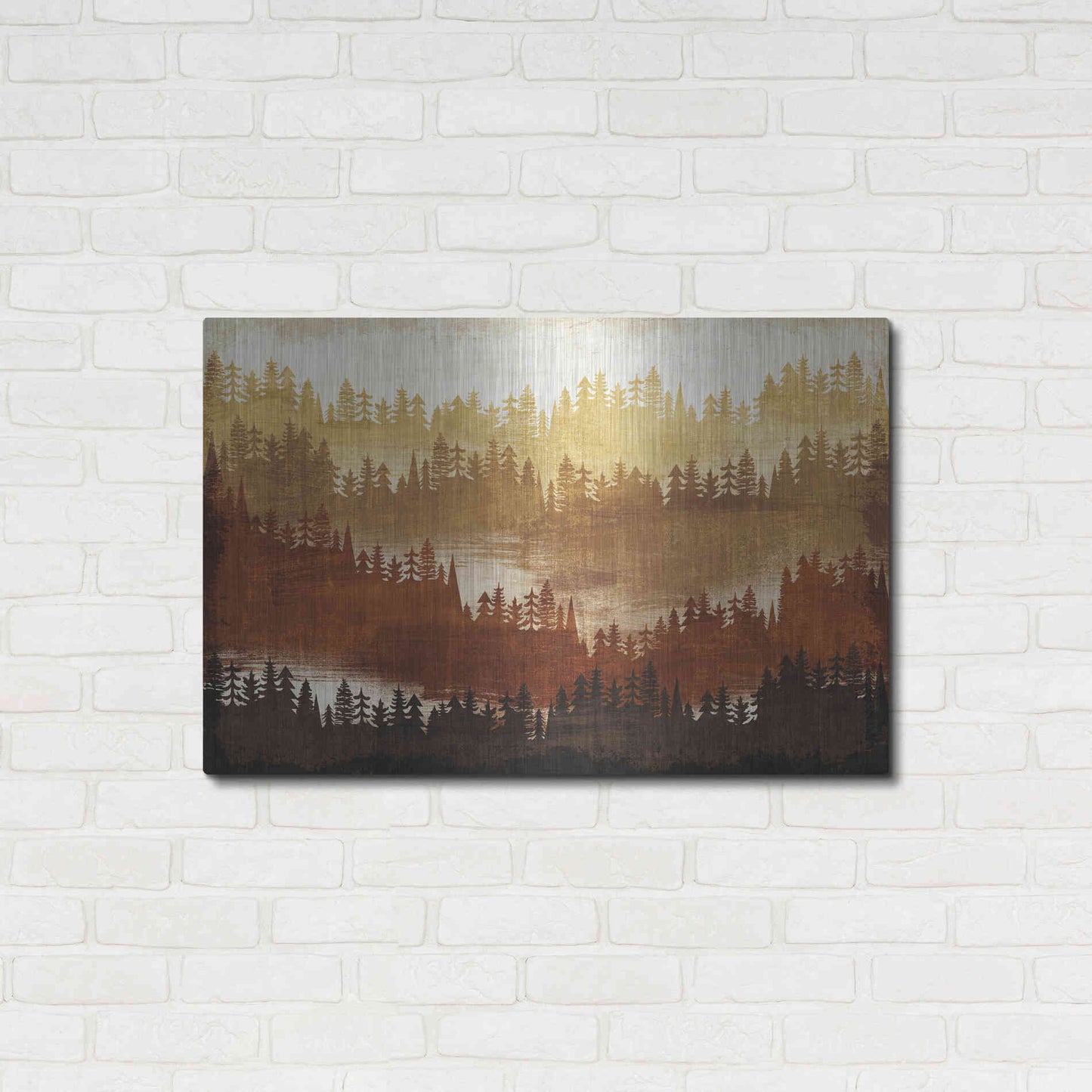 Luxe Metal Art 'Mountainscape Spice' by Michael Mullan, Metal Wall Art,36x24