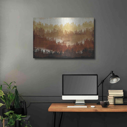 Luxe Metal Art 'Mountainscape Spice' by Michael Mullan, Metal Wall Art,36x24