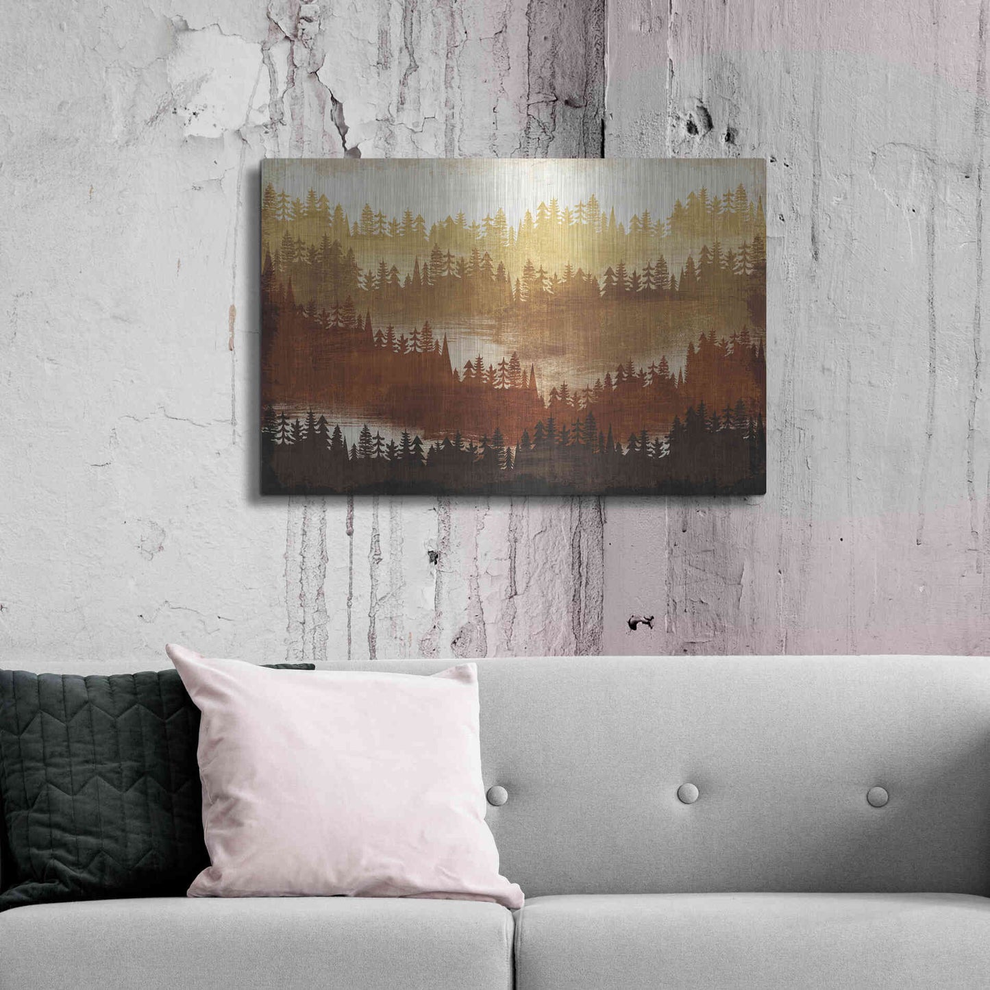Luxe Metal Art 'Mountainscape Spice' by Michael Mullan, Metal Wall Art,36x24