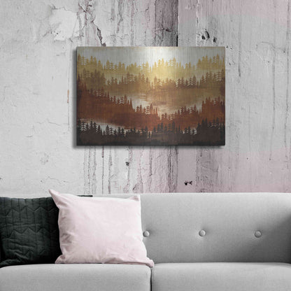 Luxe Metal Art 'Mountainscape Spice' by Michael Mullan, Metal Wall Art,36x24