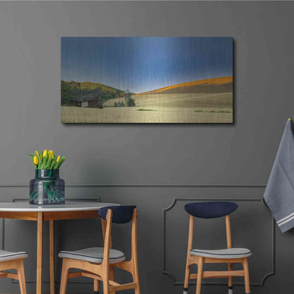 Luxe Metal Art  'Old Barn And Silo'  by Don Schwartz, Metal Wall Art,48x24