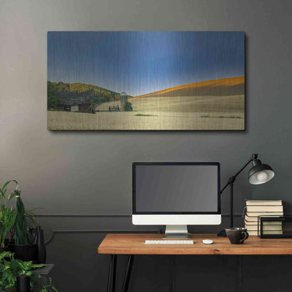 Luxe Metal Art  'Old Barn And Silo'  by Don Schwartz, Metal Wall Art,48x24