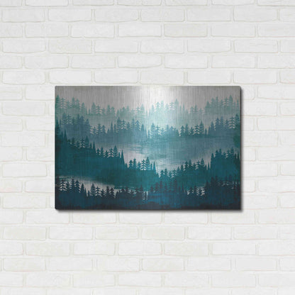 Luxe Metal Art 'Mountainscape Blue' by Michael Mullan, Metal Wall Art,36x24