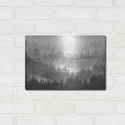 Luxe Metal Art 'Mountainscape Silver' by Michael Mullan, Metal Wall Art,16x12