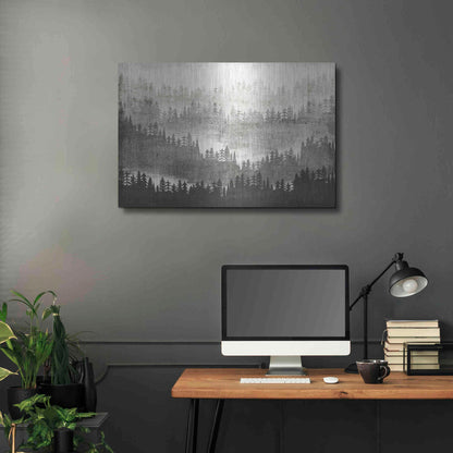 Luxe Metal Art 'Mountainscape Silver' by Michael Mullan, Metal Wall Art,36x24