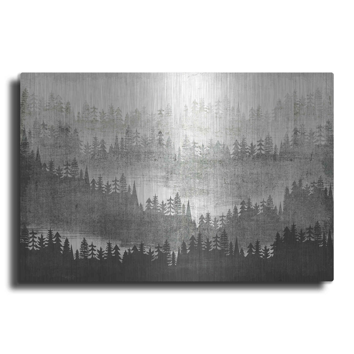Luxe Metal Art 'Mountainscape Silver' by Michael Mullan, Metal Wall Art