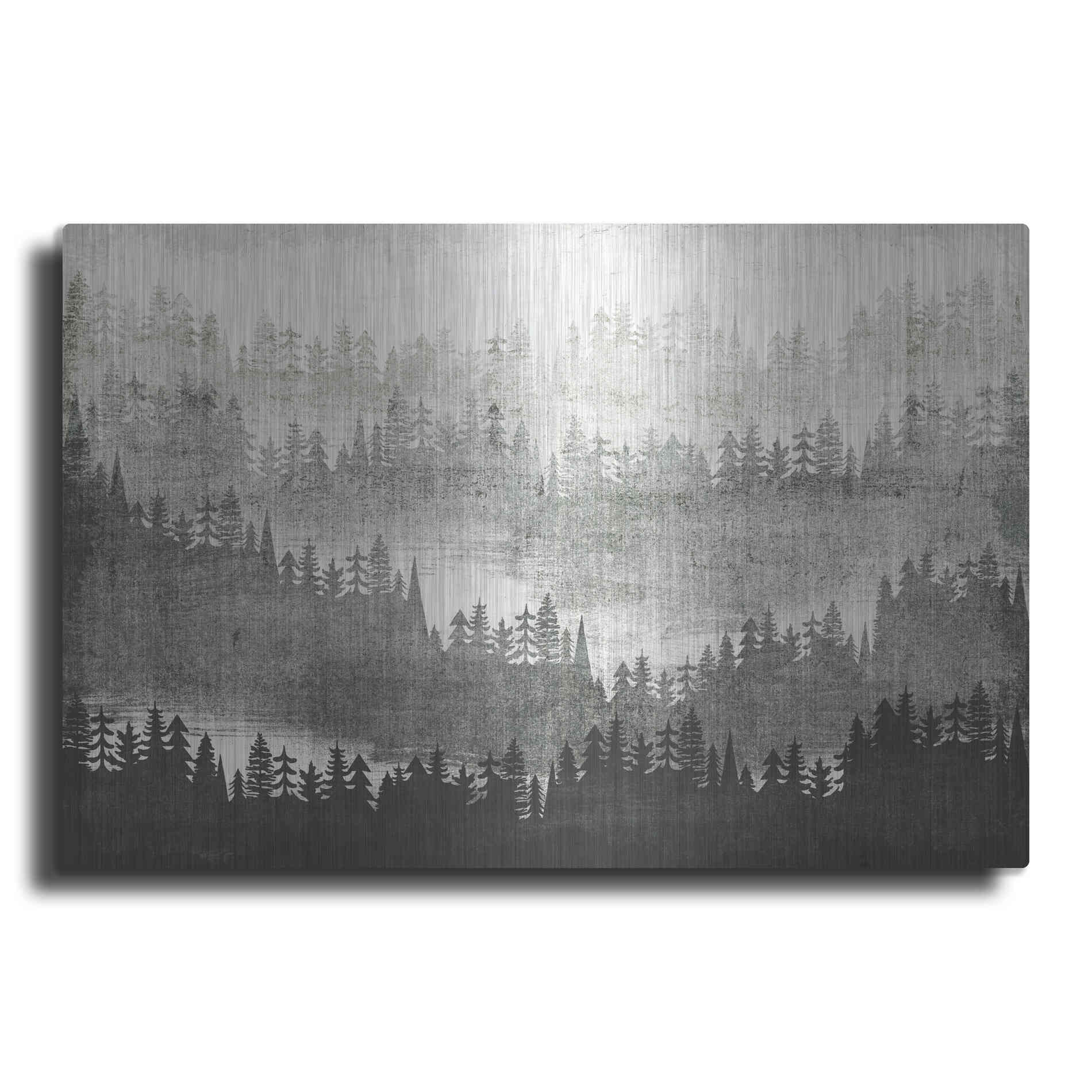 Luxe Metal Art 'Mountainscape Silver' by Michael Mullan, Metal Wall Art