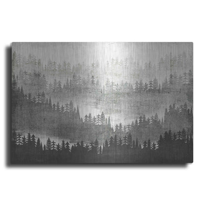 Luxe Metal Art 'Mountainscape Silver' by Michael Mullan, Metal Wall Art