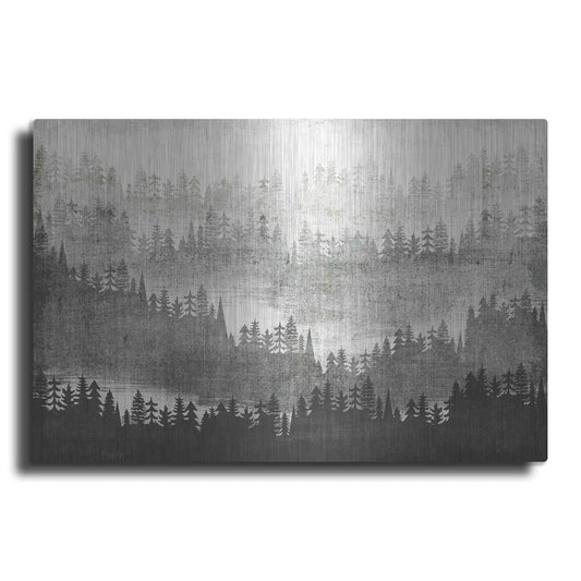Luxe Metal Art 'Mountainscape Silver' by Michael Mullan, Metal Wall Art