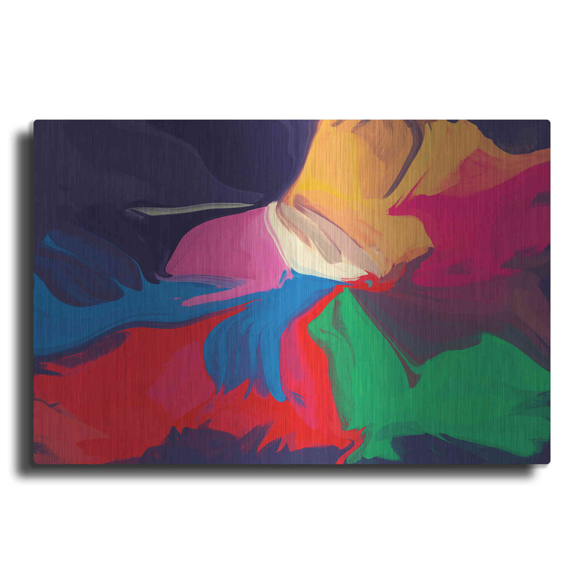 Luxe Metal Art 'Abstract Colorful Flows 1' by Irena Orlov Metal Wall Art
