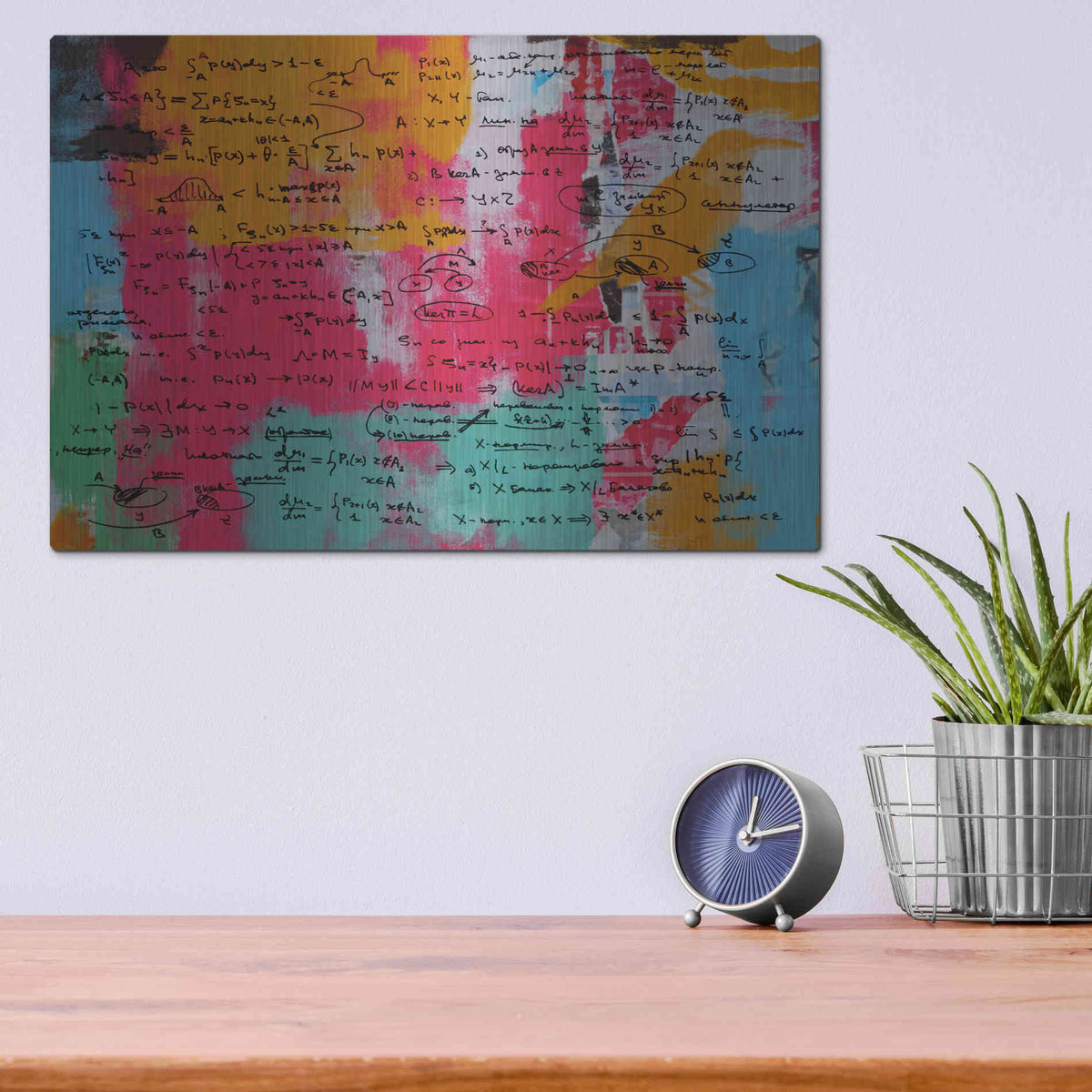 Luxe Metal Art 'Abstract Colorful Flows 2' by Irena Orlov Metal Wall Art,16x12