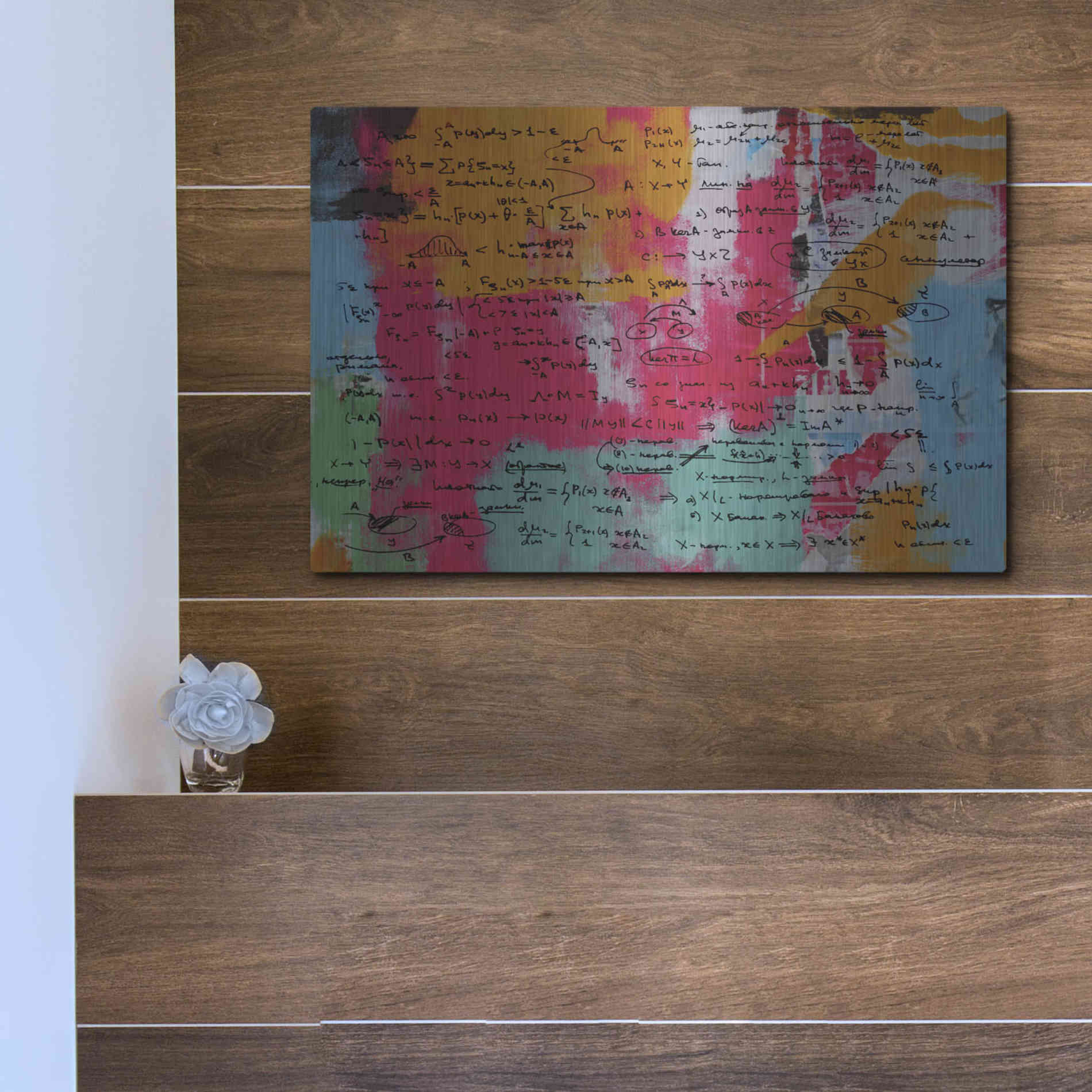 Luxe Metal Art 'Abstract Colorful Flows 2' by Irena Orlov Metal Wall Art,16x12