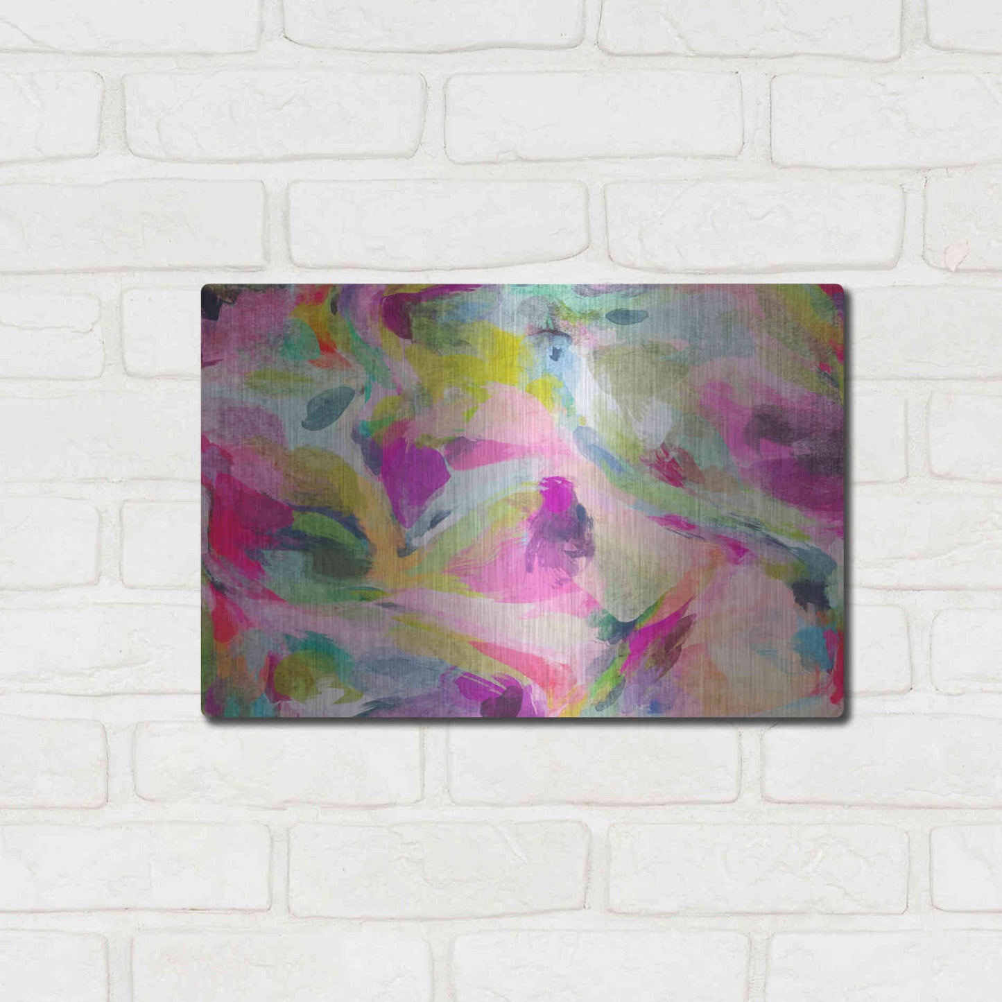 Luxe Metal Art 'Abstract Colorful Flows 3' by Irena Orlov Metal Wall Art,16x12