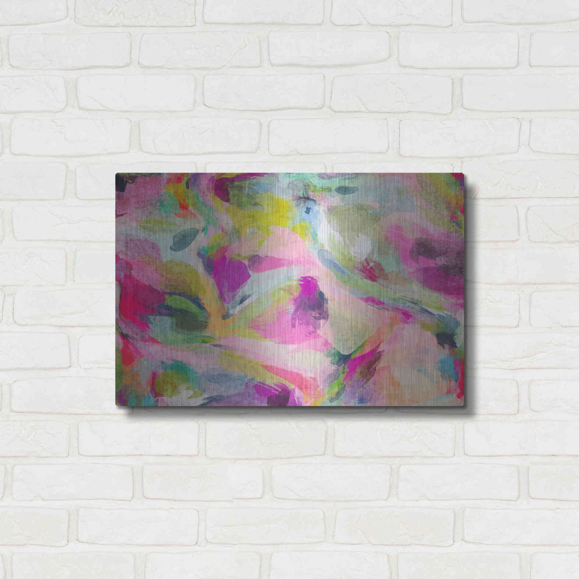 Luxe Metal Art 'Abstract Colorful Flows 3' by Irena Orlov Metal Wall Art,24x16