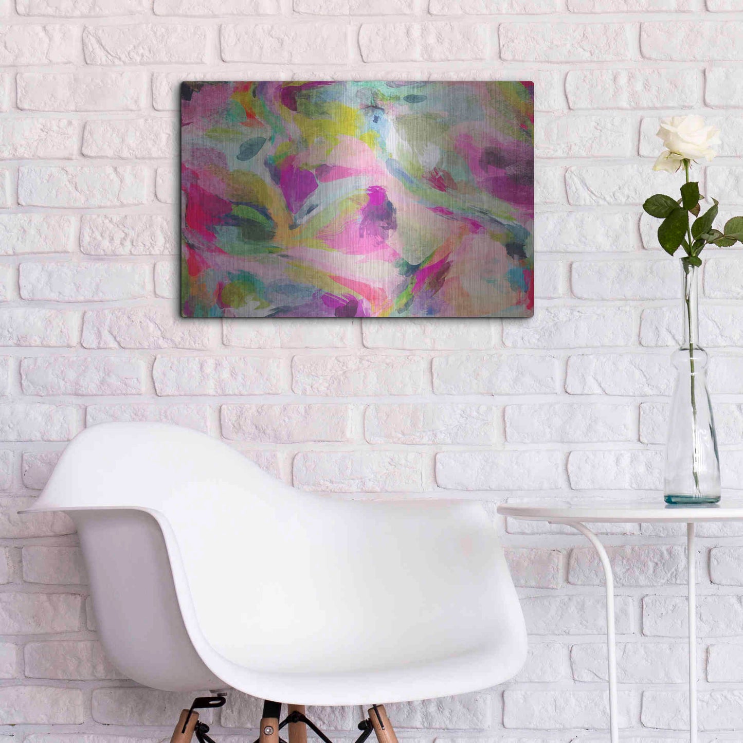 Luxe Metal Art 'Abstract Colorful Flows 3' by Irena Orlov Metal Wall Art,24x16