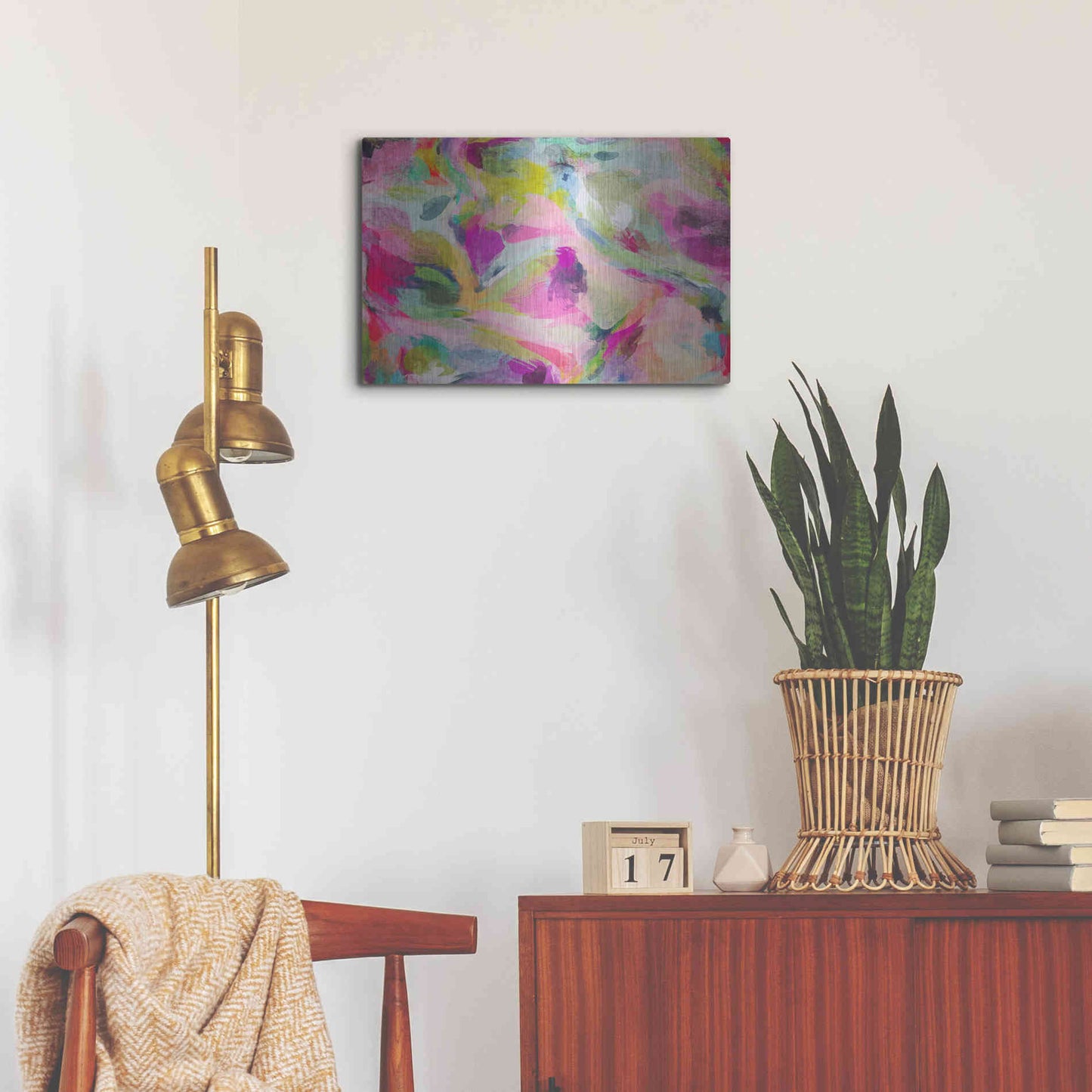 Luxe Metal Art 'Abstract Colorful Flows 3' by Irena Orlov Metal Wall Art,24x16