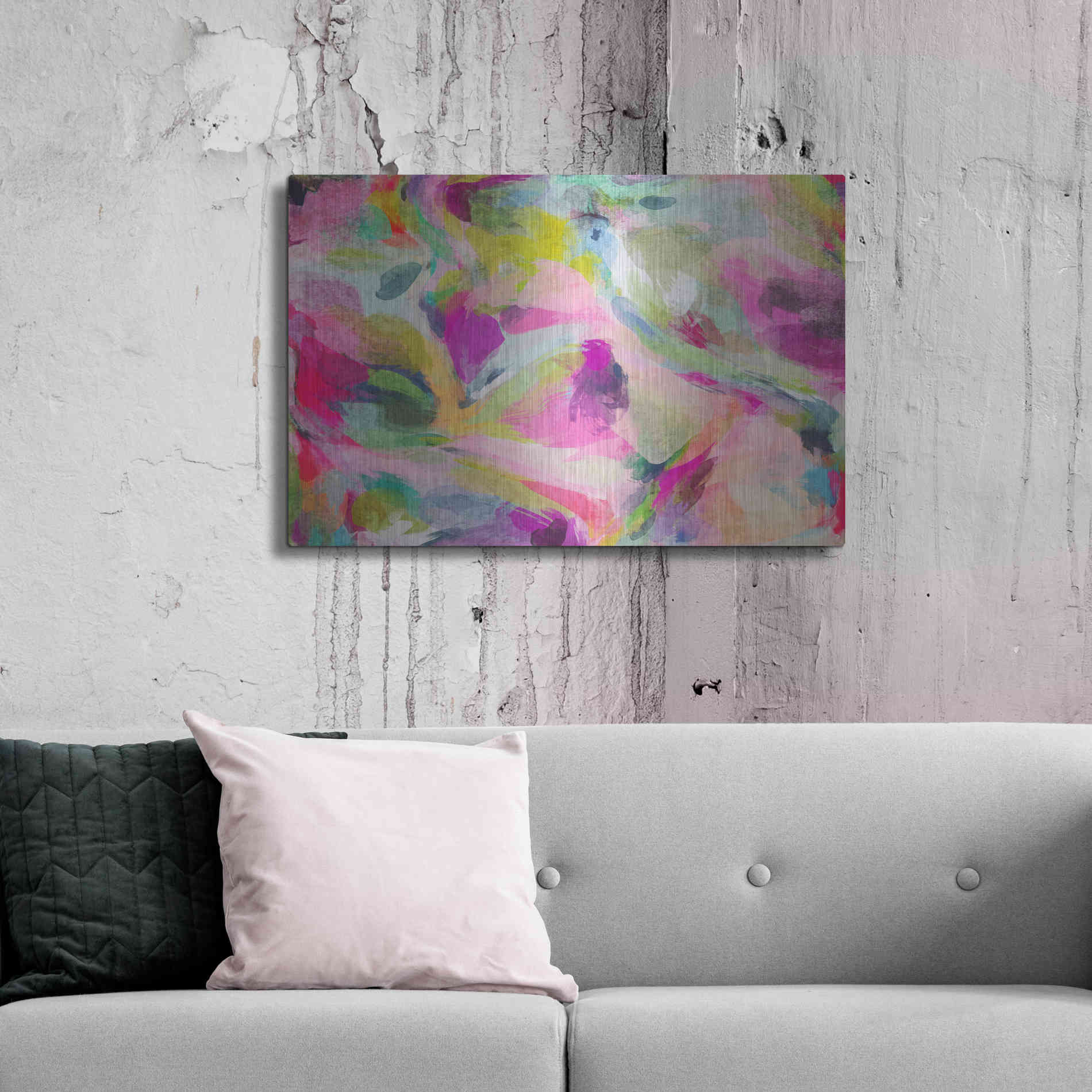 Luxe Metal Art 'Abstract Colorful Flows 3' by Irena Orlov Metal Wall Art,36x24